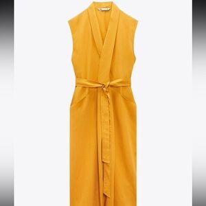 Zara Mustard Yellow Sleeveless Dress